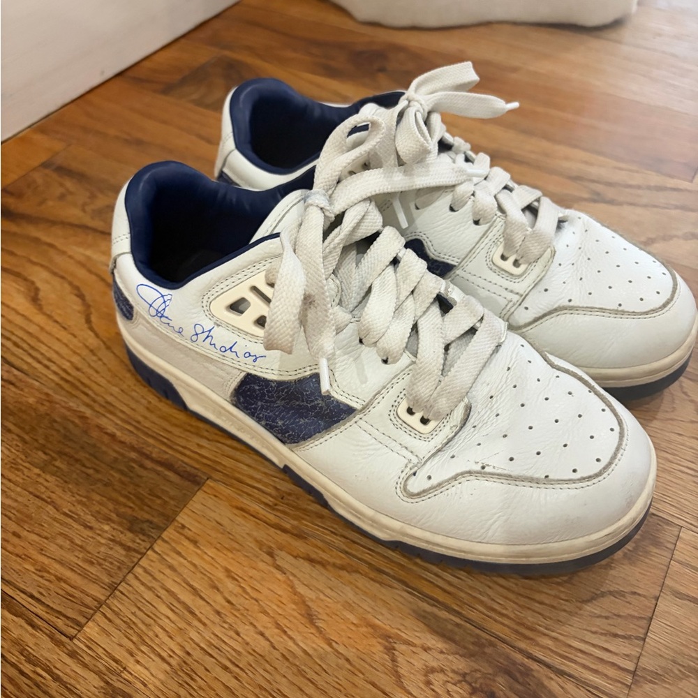 Acne Studios White and Blue Low Top Leather Sneaker size 37 (7)
